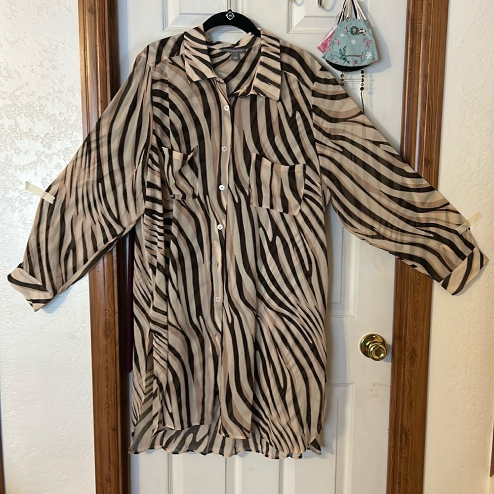 Jessica London size 24 mega tunic natural safari print